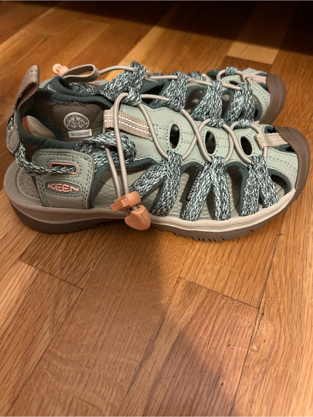 Women’s Keen Teal Blue and Taupe Outdoor Waterproof Sandals size 5